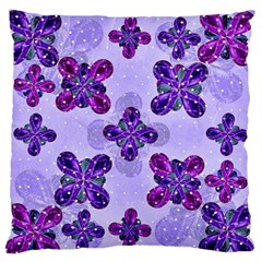 Deluxe Ornate Pattern Design In Blue And Fuchsia Colors Standard Flano Cushion Case (two Sides) by dflcprints