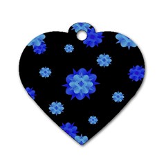 Floral Print Modern Style Pattern  Dog Tag Heart (one Sided)  by dflcprints