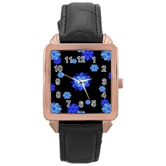 Floral Print Modern Style Pattern  Rose Gold Leather Watch  by dflcprints