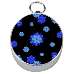 Floral Print Modern Style Pattern  Silver Compass by dflcprints