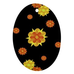 Floral Print Modern Style Pattern  Oval Ornament by dflcprints