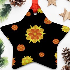 Floral Print Modern Style Pattern  Star Ornament by dflcprints