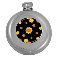 Floral Print Modern Style Pattern  Hip Flask (round) by dflcprints