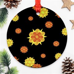 Floral Print Modern Style Pattern  Round Ornament (two Sides) by dflcprints