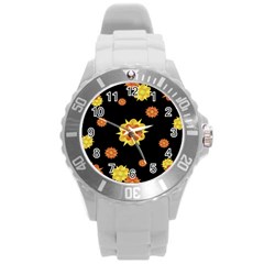 Floral Print Modern Style Pattern  Plastic Sport Watch (large) by dflcprints