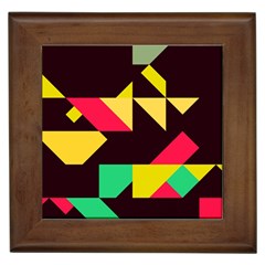 Shapes In Retro Colors 2 Framed Tile by LalyLauraFLM