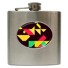 Shapes In Retro Colors 2 Hip Flask (6 Oz) by LalyLauraFLM