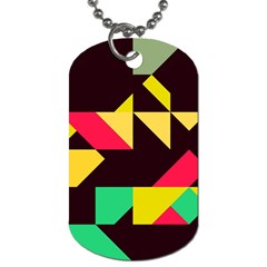 Shapes In Retro Colors 2 Dog Tag (two Sides) by LalyLauraFLM