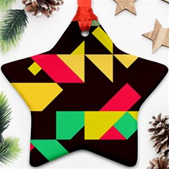 Shapes In Retro Colors 2 Star Ornament (two Sides) by LalyLauraFLM