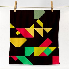 Shapes In Retro Colors 2 Face Towel by LalyLauraFLM