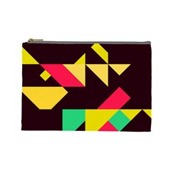 Shapes In Retro Colors 2 Cosmetic Bag (large) by LalyLauraFLM