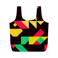 Shapes In Retro Colors 2 Full Print Recycle Bag (m) by LalyLauraFLM