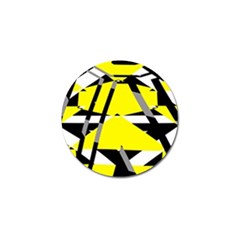 Yellow, Black And White Pieces Abstract Design Golf Ball Marker (10 Pack) by LalyLauraFLM