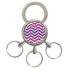 Purple Waves Pattern 3-ring Key Chain by LalyLauraFLM