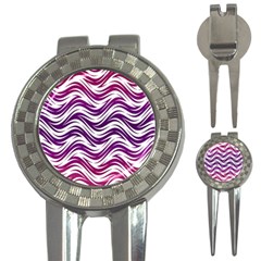 Purple Waves Pattern 3-in-1 Golf Divot by LalyLauraFLM