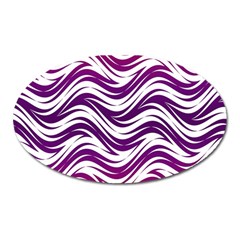 Purple Waves Pattern Magnet (oval) by LalyLauraFLM