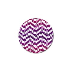 Purple Waves Pattern Golf Ball Marker by LalyLauraFLM