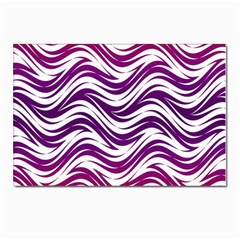 Purple Waves Pattern Postcard 4 x 6  (pkg Of 10) by LalyLauraFLM