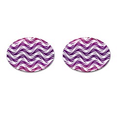 Purple Waves Pattern Cufflinks (oval) by LalyLauraFLM