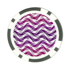 Purple Waves Pattern Poker Chip Card Guard by LalyLauraFLM