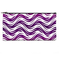 Purple Waves Pattern Pencil Case by LalyLauraFLM