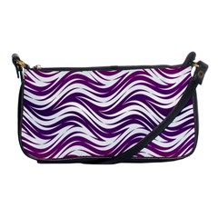 Purple Waves Pattern Shoulder Clutch Bag by LalyLauraFLM