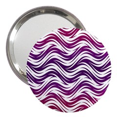 Purple Waves Pattern 3  Handbag Mirror by LalyLauraFLM