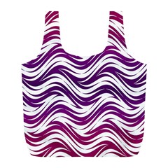 Purple Waves Pattern Full Print Recycle Bag (l) by LalyLauraFLM