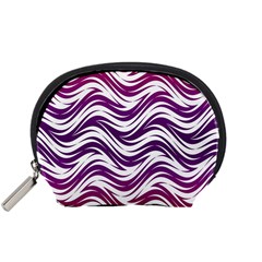 Purple Waves Pattern Accessory Pouch (small) by LalyLauraFLM