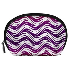 Purple Waves Pattern Accessory Pouch (large) by LalyLauraFLM