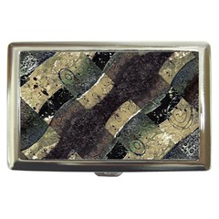 Geometric Abstract Grunge Prints In Cold Tones Cigarette Money Case by dflcprints