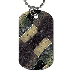 Geometric Abstract Grunge Prints In Cold Tones Dog Tag (two-sided)  by dflcprints