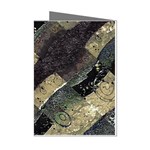 Geometric Abstract Grunge Prints in Cold Tones Mini Greeting Card (8 Pack) Left