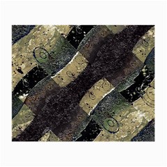 Geometric Abstract Grunge Prints In Cold Tones Glasses Cloth (small) by dflcprints