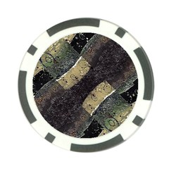 Geometric Abstract Grunge Prints In Cold Tones Poker Chip by dflcprints