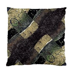 Geometric Abstract Grunge Prints In Cold Tones Cushion Case (two Sided)  by dflcprints