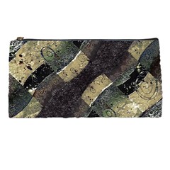 Geometric Abstract Grunge Prints In Cold Tones Pencil Case by dflcprints