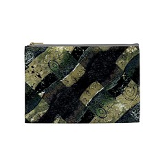 Geometric Abstract Grunge Prints In Cold Tones Cosmetic Bag (medium) by dflcprints