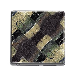 Geometric Abstract Grunge Prints In Cold Tones Memory Card Reader With Storage (square) by dflcprints