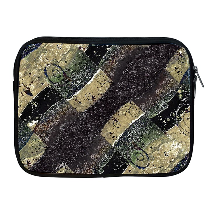 Geometric Abstract Grunge Prints in Cold Tones Apple iPad Zippered Sleeve