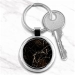 Spider Web Print Grunge Dark Texture Key Chain (Round) Front