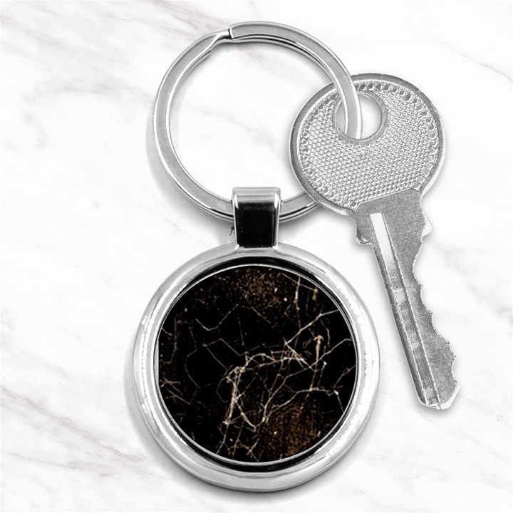 Spider Web Print Grunge Dark Texture Key Chain (Round)