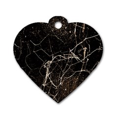 Spider Web Print Grunge Dark Texture Dog Tag Heart (two Sided) by dflcprints