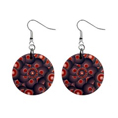 Modern Floral Decorative Pattern Print Mini Button Earrings by dflcprints