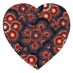 Modern Floral Decorative Pattern Print Jigsaw Puzzle (heart) by dflcprints