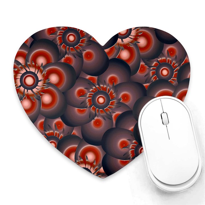 Modern Floral Decorative Pattern Print Mouse Pad (Heart)