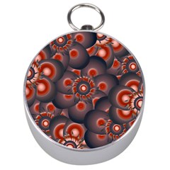 Modern Floral Decorative Pattern Print Silver Compass by dflcprints