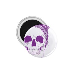 Purple Skull Bun Up 1 75  Button Magnet by vividaudacity