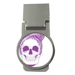 Purple Skull Bun Up Money Clip (round) by vividaudacity