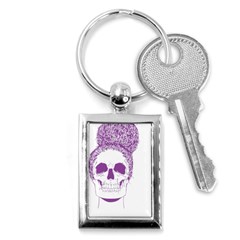 Purple Skull Bun Up Key Chain (rectangle) by vividaudacity